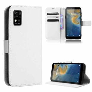 For ZTE Avid 589 Z5158 Diamond Texture Leather Phone Case(White)