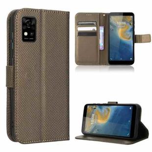 For ZTE Avid 589 Z5158 Diamond Texture Leather Phone Case(Brown)