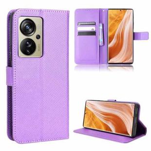 For ZTE Axon 40 Pro Diamond Texture Leather Phone Case(Purple)