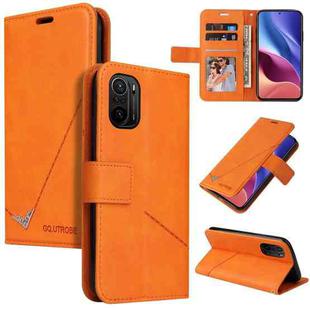For Xiaomi Poco F3 GQUTROBE Right Angle Leather Phone Case(Orange)