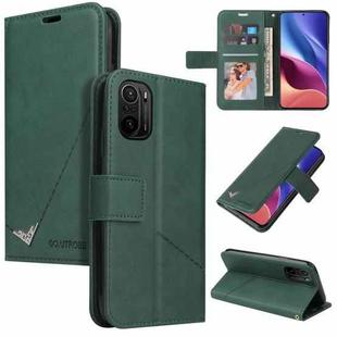 For Xiaomi Poco F3 GQUTROBE Right Angle Leather Phone Case(Green)