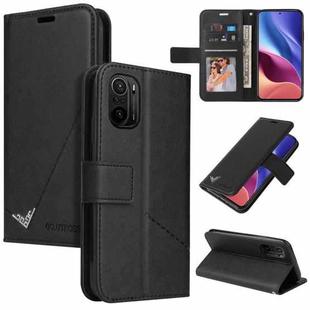 For Xiaomi Poco F3 GQUTROBE Right Angle Leather Phone Case(Black)