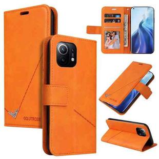 For Xiaomi Mi 11 GQUTROBE Right Angle Leather Phone Case(Orange)