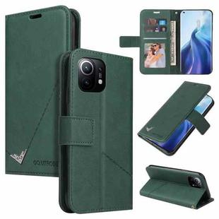 For Xiaomi Mi 11 GQUTROBE Right Angle Leather Phone Case(Green)