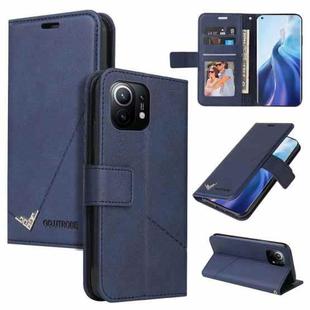For Xiaomi Mi 11 GQUTROBE Right Angle Leather Phone Case(Blue)