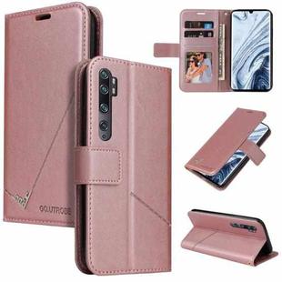 For Xiaomi Mi Note 10 GQUTROBE Right Angle Leather Phone Case(Rose Gold)