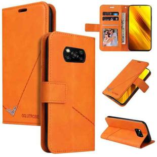 For Xiaomi Poco X3 NFC GQUTROBE Right Angle Leather Phone Case(Orange)