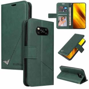 For Xiaomi Poco X3 NFC GQUTROBE Right Angle Leather Phone Case(Green)