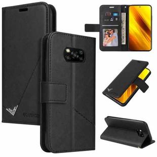 For Xiaomi Poco X3 NFC GQUTROBE Right Angle Leather Phone Case(Black)