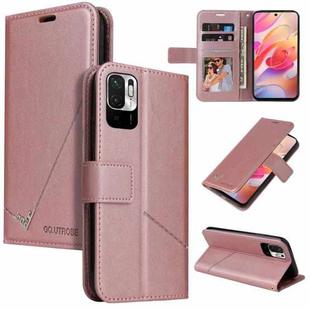 For Xiaomi Redmi Note 10 5G GQUTROBE Right Angle Leather Phone Case(Rose Gold)