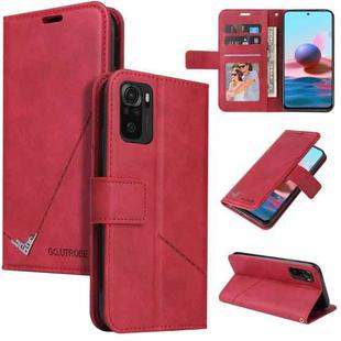 For Xiaomi Redmi Note 10 GQUTROBE Right Angle Leather Phone Case(Red)