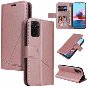 For Xiaomi Redmi Note 10 GQUTROBE Right Angle Leather Phone Case(Rose Gold)