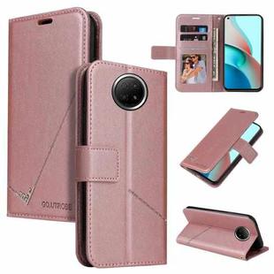 For Xiaomi Redmi Note 9 5G GQUTROBE Right Angle Leather Phone Case(Rose Gold)