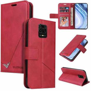 For Xiaomi Redmi Note 9S GQUTROBE Right Angle Leather Phone Case(Red)