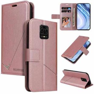 For Xiaomi Redmi Note 9S GQUTROBE Right Angle Leather Phone Case(Rose Gold)