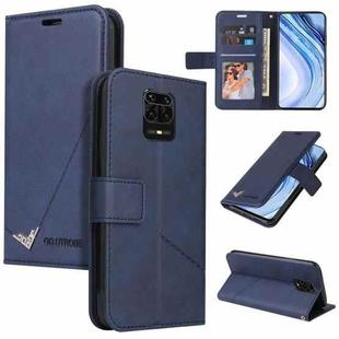For Xiaomi Redmi Note 9S GQUTROBE Right Angle Leather Phone Case(Blue)