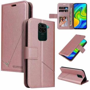 For Xiaomi Redmi Note 9 GQUTROBE Right Angle Leather Phone Case(Rose Gold)