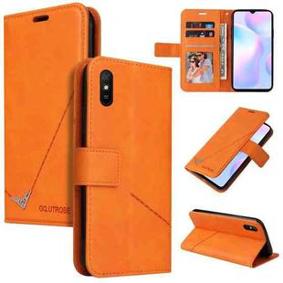 For Xiaomi Redmi 9A GQUTROBE Right Angle Leather Phone Case(Orange)