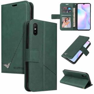 For Xiaomi Redmi 9A GQUTROBE Right Angle Leather Phone Case(Green)