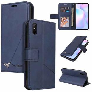 For Xiaomi Redmi 9A GQUTROBE Right Angle Leather Phone Case(Blue)