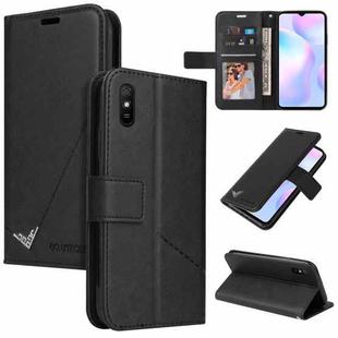 For Xiaomi Redmi 9A GQUTROBE Right Angle Leather Phone Case(Black)