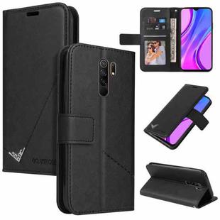 For Xiaomi Redmi 9 GQUTROBE Right Angle Leather Phone Case(Black)