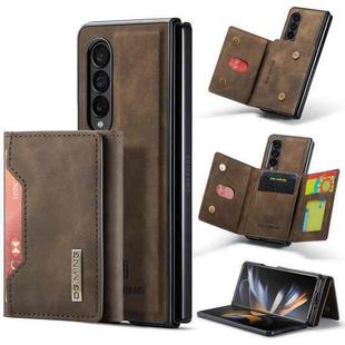 For Samsung Galaxy Z Fold3 5G DG.MING M2 Series 3-Fold Multi Card Bag Phone Case(Coffee)