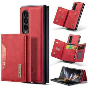For Samsung Galaxy Z Fold4 DG.MING M2 Series 3-Fold Multi Card Bag Phone Case(Red)