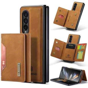 For Samsung Galaxy Z Fold4 DG.MING M2 Series 3-Fold Multi Card Bag Phone Case(Brown)