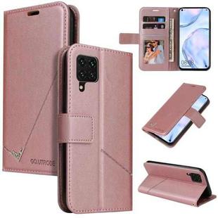 For Huawei P40 Lite GQUTROBE Right Angle Leather Phone Case(Rose Gold)