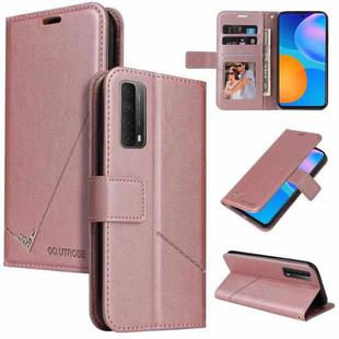 Huawei P smart 2021 GQUTROBE Right Angle Leather Phone Case(Rose Gold)