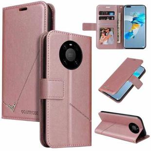 For Huawei Mate 40 GQUTROBE Right Angle Leather Phone Case(Rose Gold)