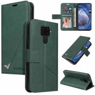 For Huawei Mate 30 Lite GQUTROBE Right Angle Leather Phone Case(Green)