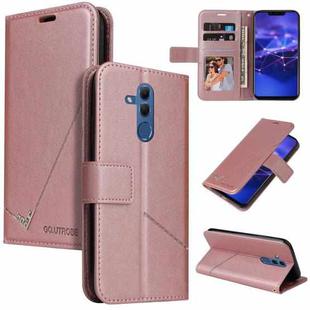 For Huawei Mate 20 Lite GQUTROBE Right Angle Leather Phone Case(Rose Gold)