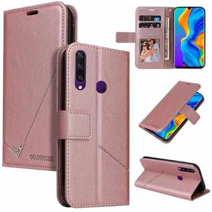 For Huawei P30 Lite GQUTROBE Right Angle Leather Phone Case(Rose Gold)