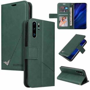 For Huawei P30 Pro GQUTROBE Right Angle Leather Phone Case(Green)