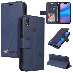 For Huawei P20 Lite GQUTROBE Right Angle Leather Phone Case(Blue)