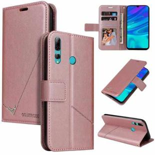 For Huawei Y7p GQUTROBE Right Angle Leather Phone Case(Rose Gold)