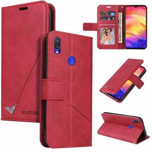 For Huawei Y6 2019 GQUTROBE Right Angle Leather Phone Case(Red)