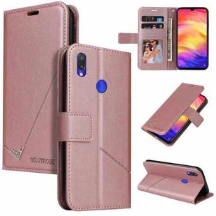 For Huawei Y6 2019 GQUTROBE Right Angle Leather Phone Case(Rose Gold)