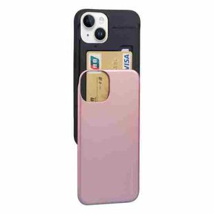 For iPhone 14 GOOSPERY SKY SLIDE BUMPER Sliding Card Slot Phone Case (Rose Gold)