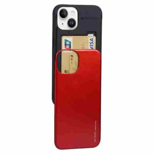 For iPhone 14 Plus GOOSPERY SKY SLIDE BUMPER Sliding Card Slot Phone Case (Red)