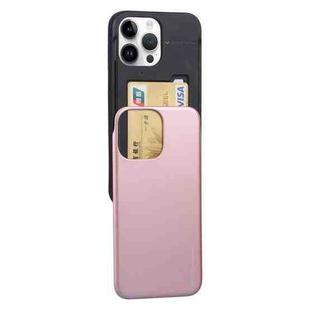 For iPhone 14 Pro Max GOOSPERY SKY SLIDE BUMPER Sliding Card Slot Phone Case (Rose Gold)