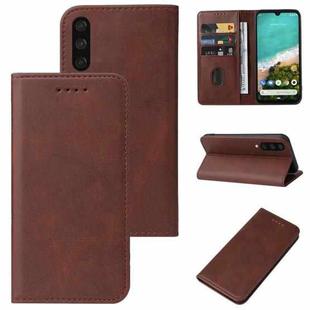 For Xiaomi Mi A3 Magnetic Closure Leather Phone Case(Brown)