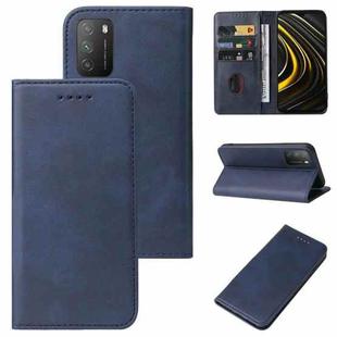 For Xiaomi Poco M3 Magnetic Closure Leather Phone Case(Blue)