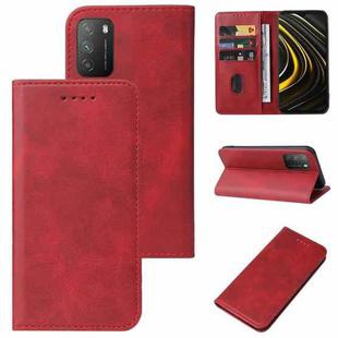 For Xiaomi Poco M3 Magnetic Closure Leather Phone Case(Red)