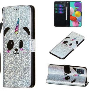 For Galaxy A51 Glitter Pattern Leather Case With Left And Right With Bracket & Card slot & Wallet & Lanyard(Panda)