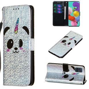 For Galaxy A41 Glitter Pattern Leather Case With Left And Right With Bracket & Card slot & Wallet & Lanyard(Panda)