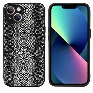 For iPhone 13 Leather Back Phone Case(Snakeskin Print)