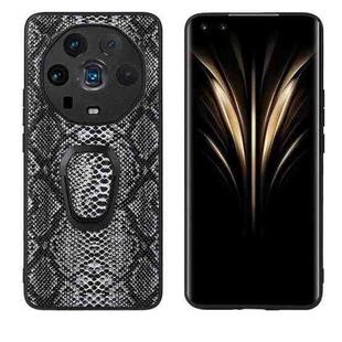For Honor Magic4 Ultimate Leather Back Phone Case with Holder(Snakeskin Print)